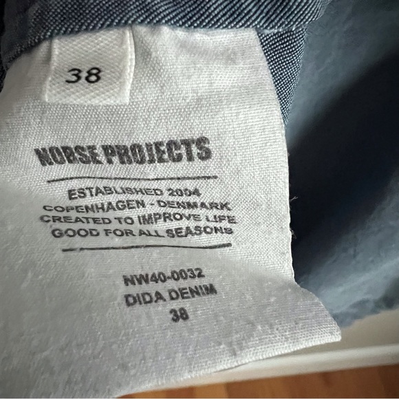 Norse Projects Dida Denim Shirt Dress Short Sleeve Blue Relaxed Casual Womens 38 - Picture 7 of 8